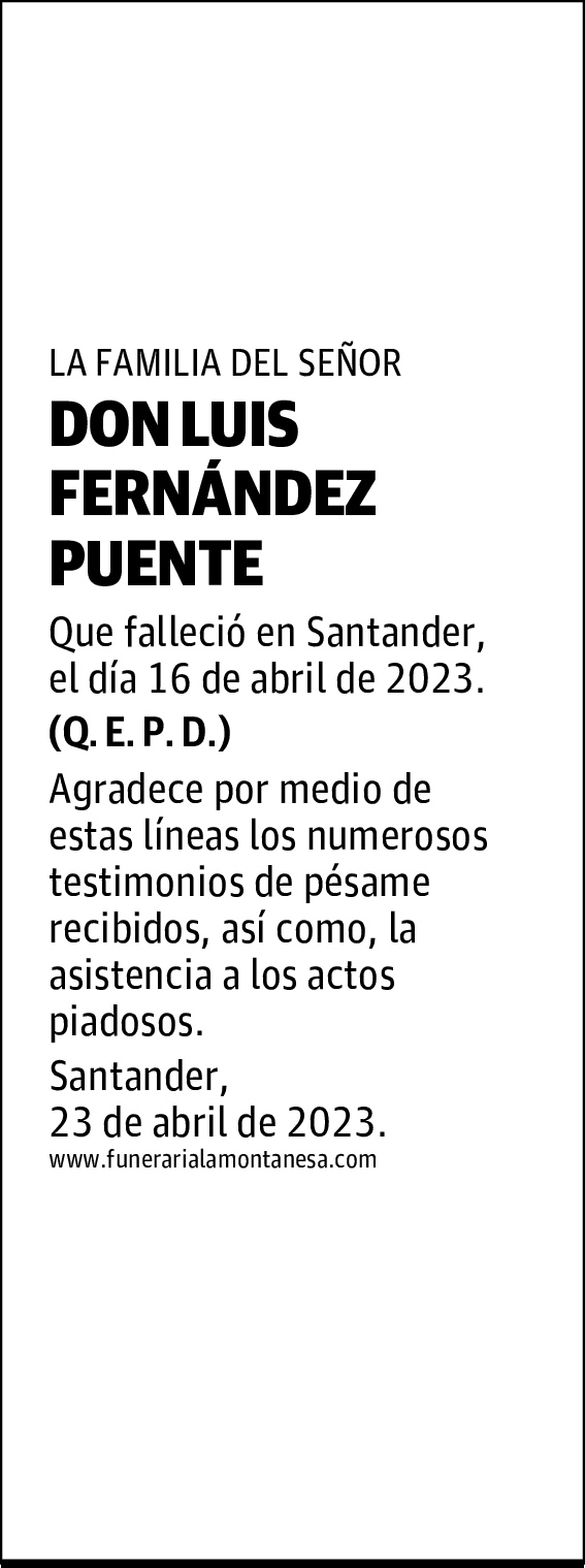 DON LUIS FERNÁNDEZ PUENTE