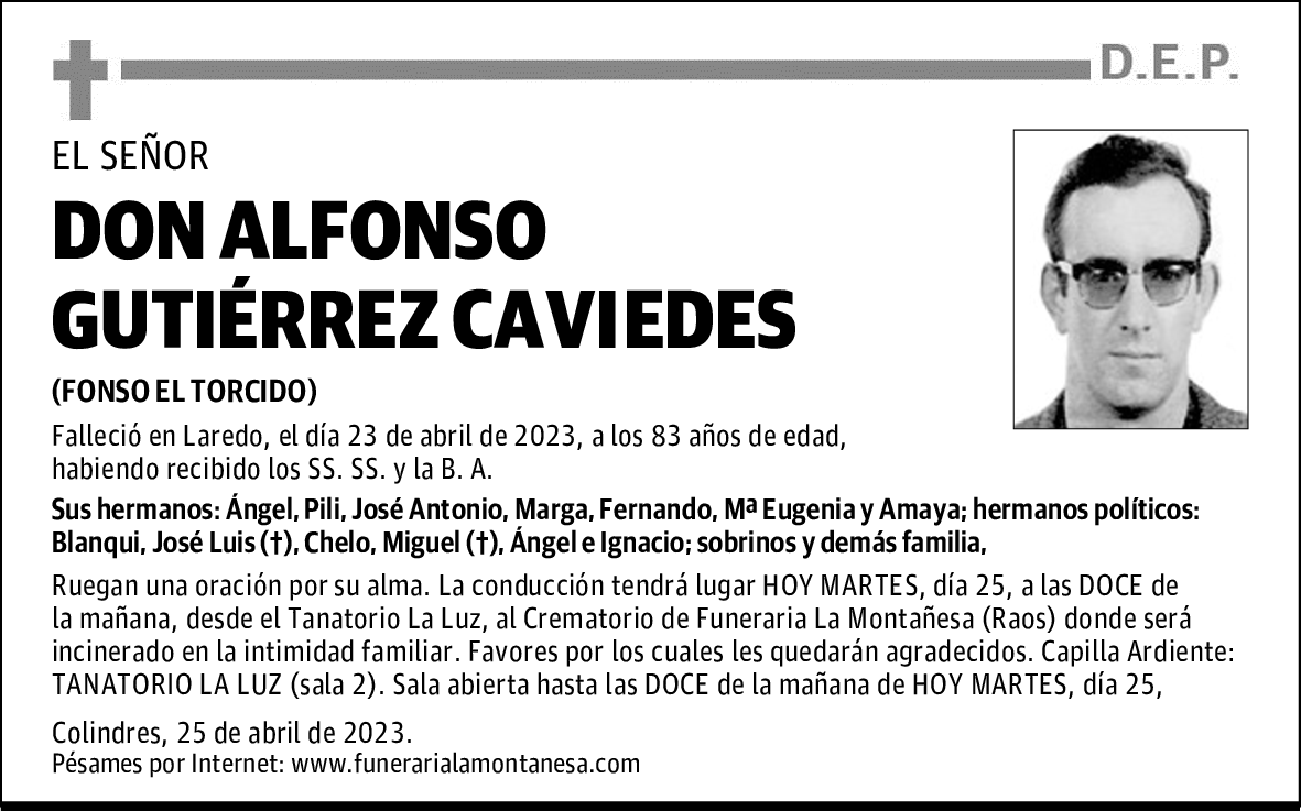 DON ALFONSO GUTIÉRREZ CAVIEDES