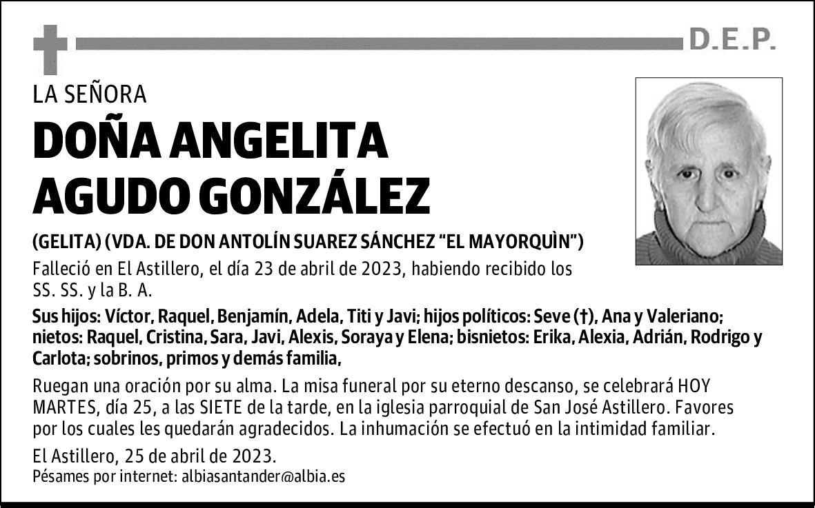 DOÑA ANGELITA AGUDO GONZÁLEZ
