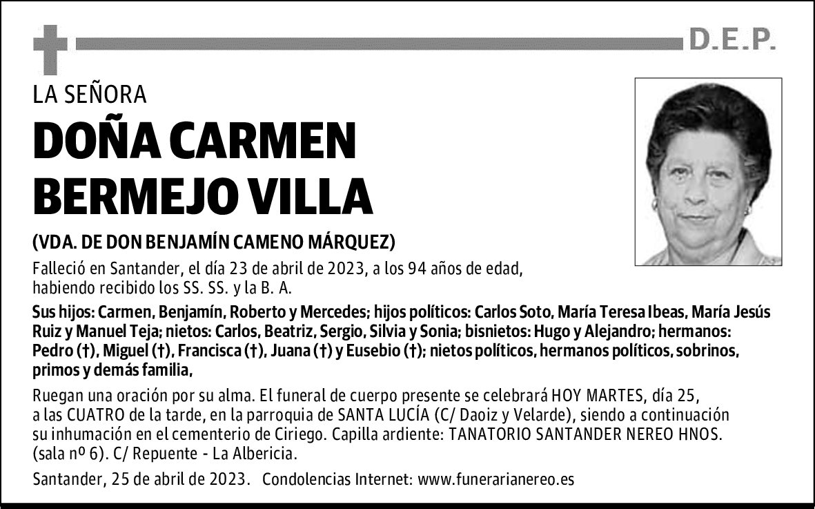 DOÑA CARMEN BERMEJO VILLA