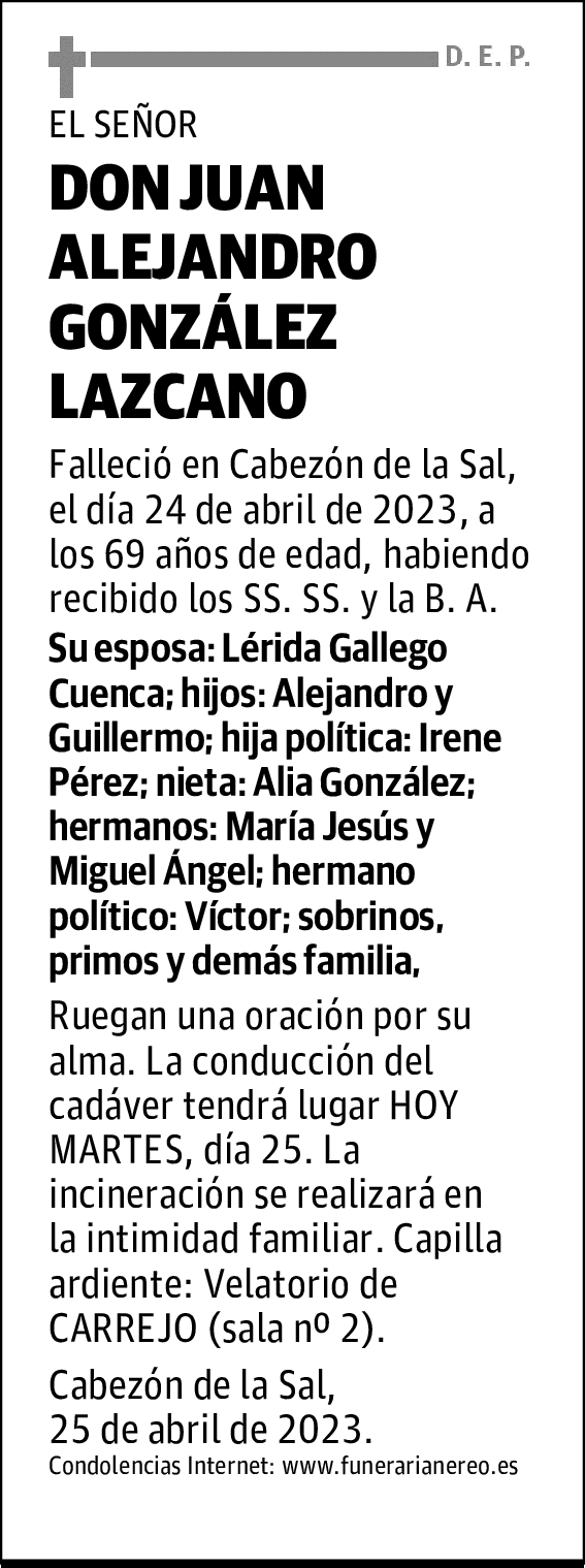 DON JUAN ALEJANDRO GONZÁLEZ LAZCANO