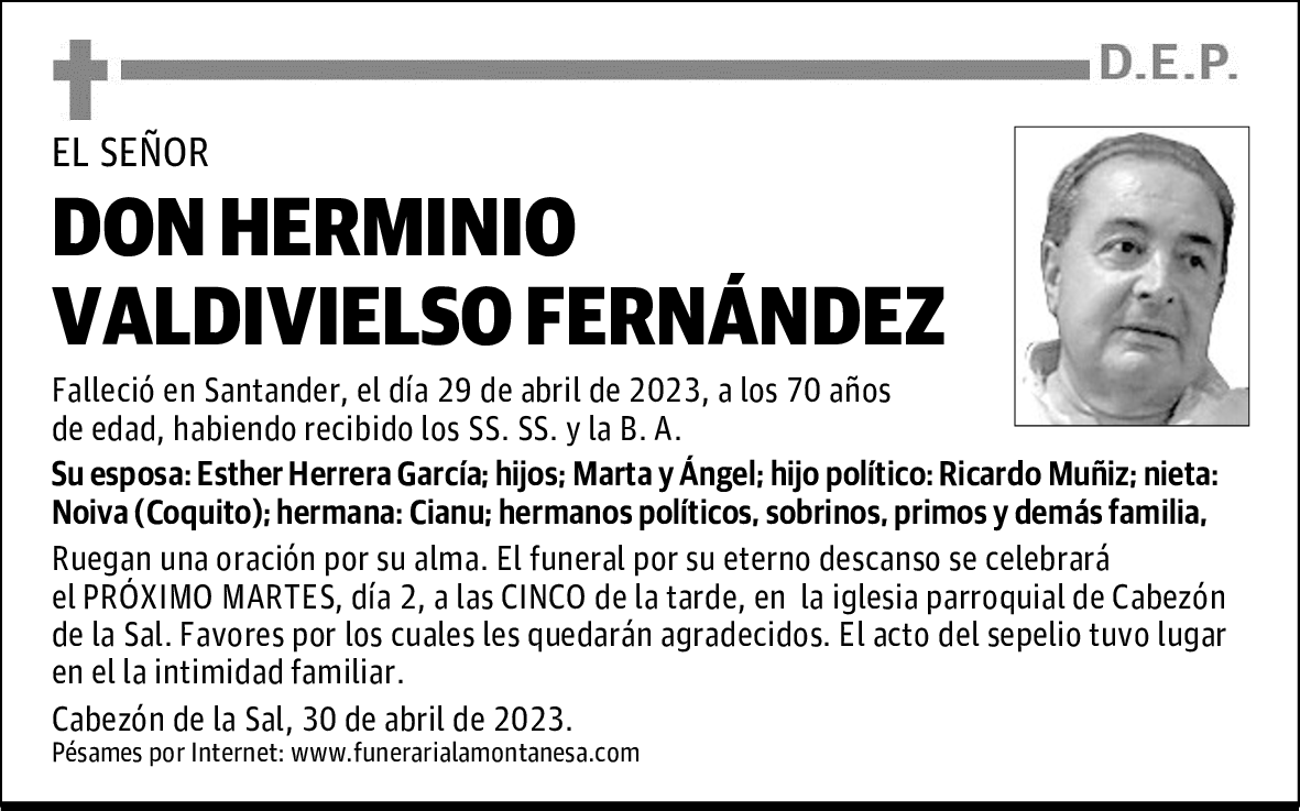 DON HERMINIO VALDIVIELSO FERNÁNDEZ