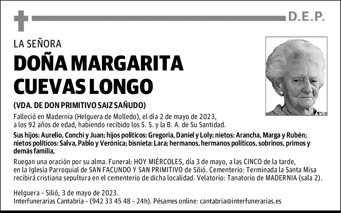 DOÑA MARGARITA CUEVAS LONGO