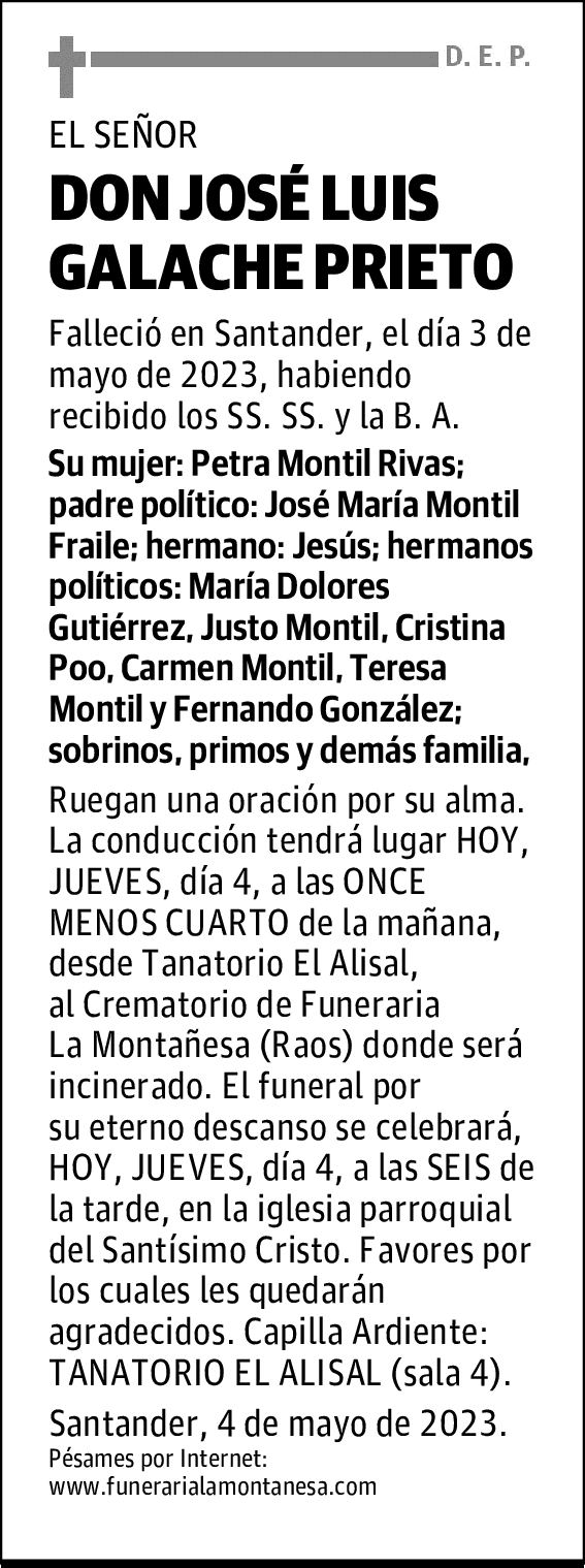 DON JOSÉ LUIS GALACHE PRIETO