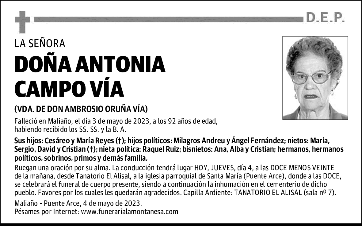 DOÑA ANTONIA CAMPO VÍA