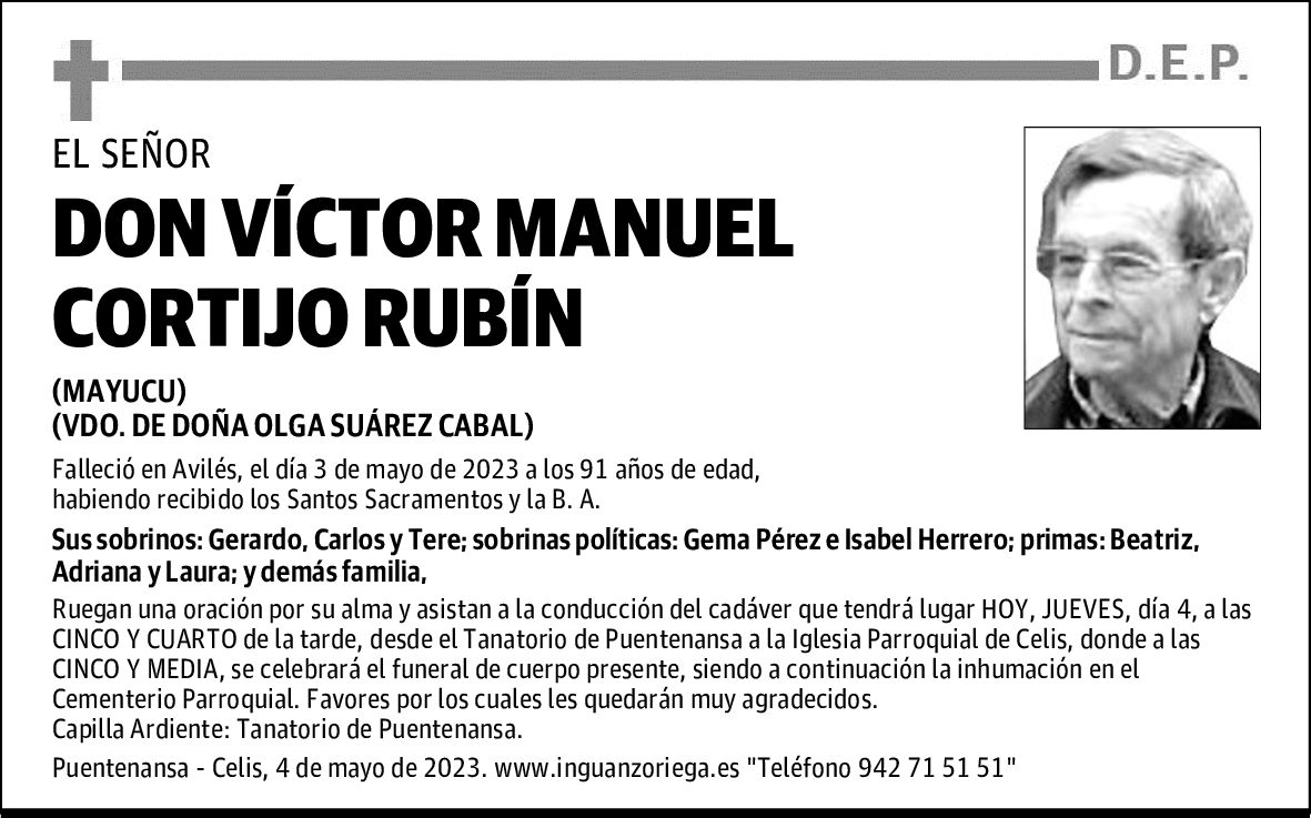 DON VÍCTOR MANUEL CORTIJO RUBÍN