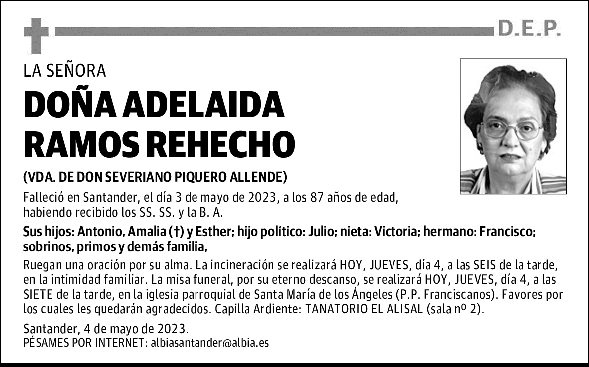 DOÑA ADELAIDA RAMOS REHECHO