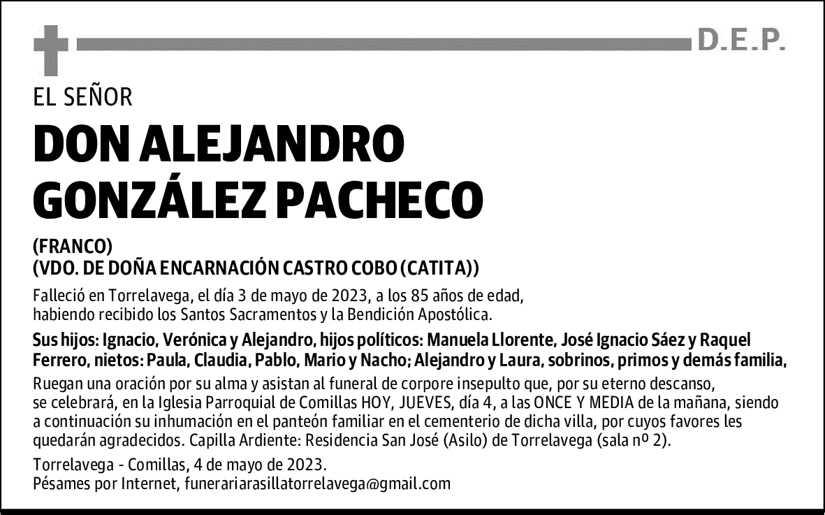 DON ALEJANDRO GONZÁLEZ PACHECO