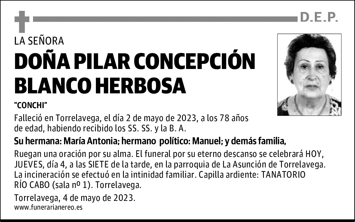 DOÑA PILAR CONCEPCIÓN BLANCO HERBOSA