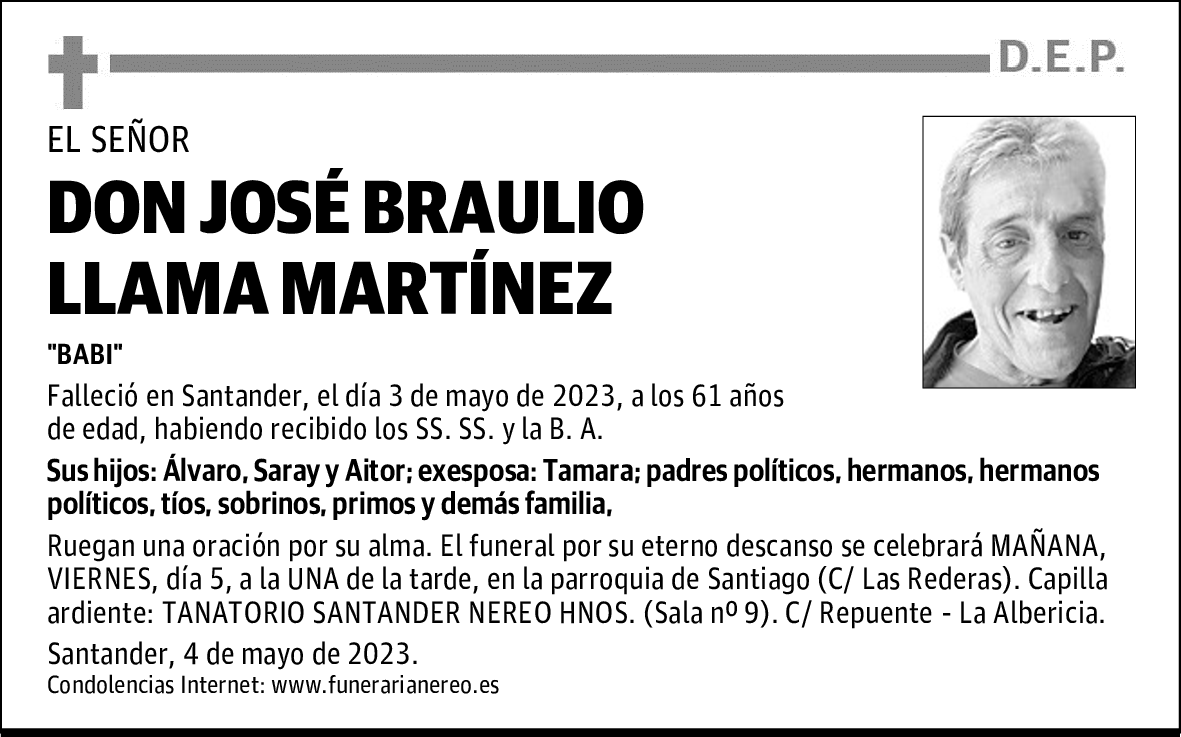 DON JOSÉ BRAULIO LLAMA MARTÍNEZ