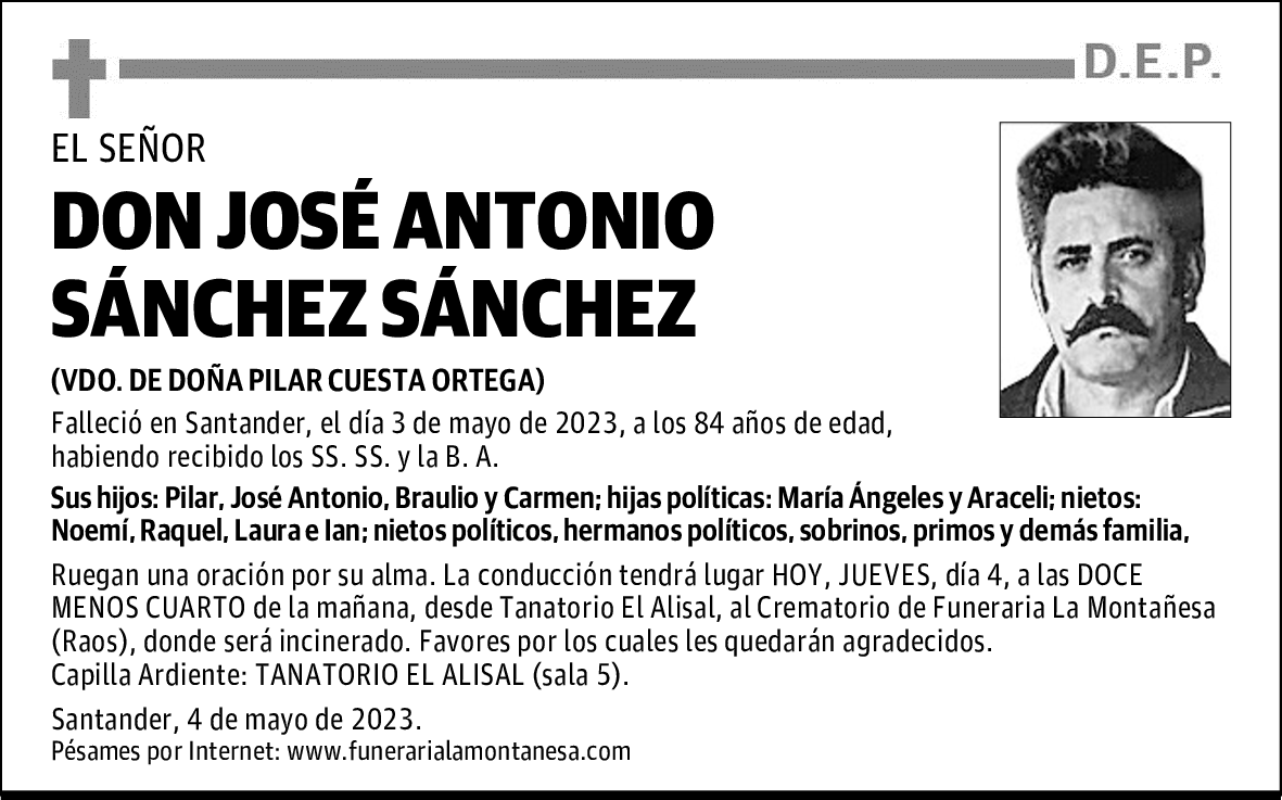 DON JOSÉ ANTONIO SÁNCHEZ SÁNCHEZ