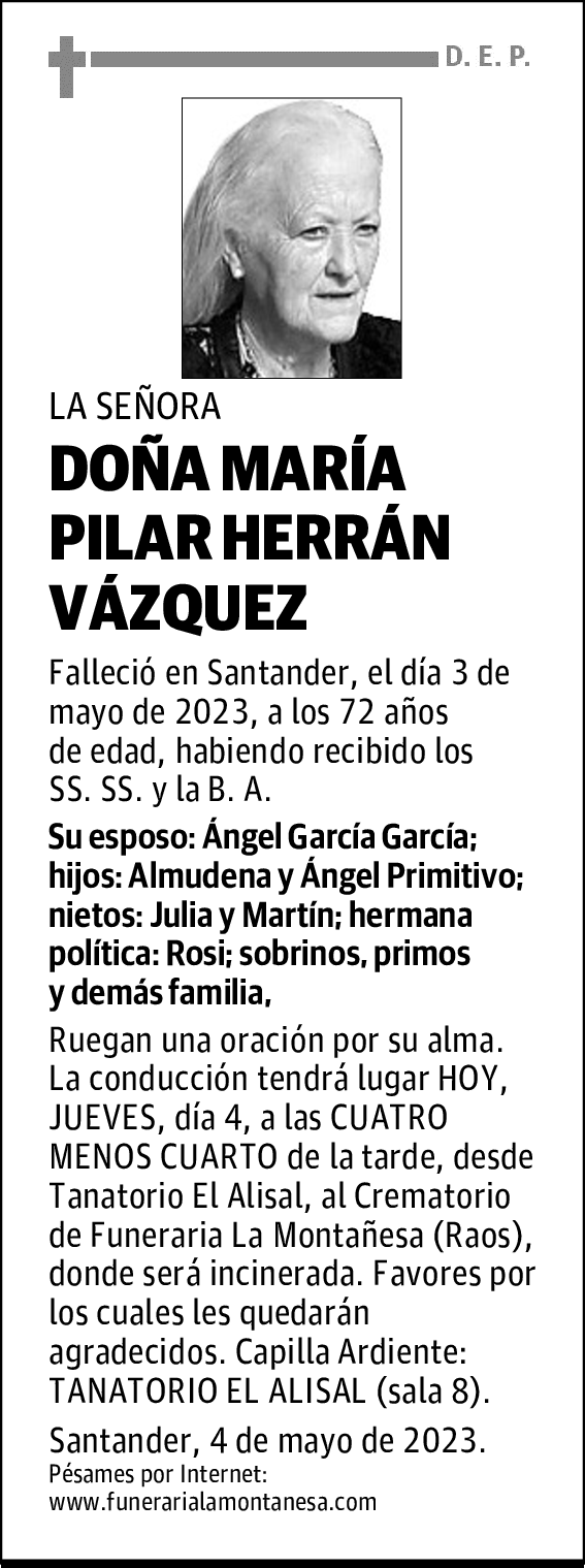 DOÑA MARÍA PILAR HERRÁN VÁZQUEZ