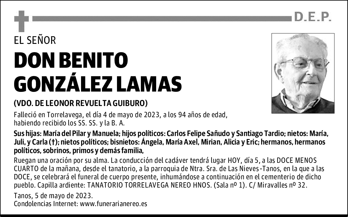DON BENITO GONZÁLEZ LAMAS