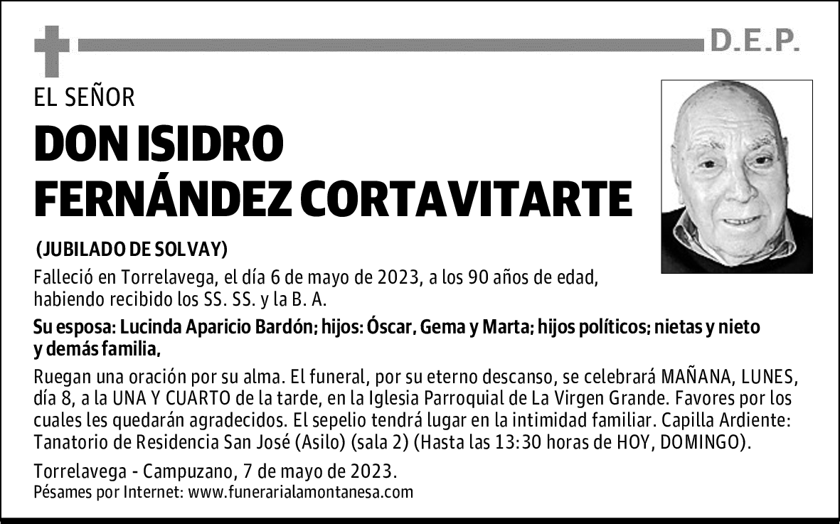 DON ISIDRO FERNÁNDEZ CORTAVITARTE