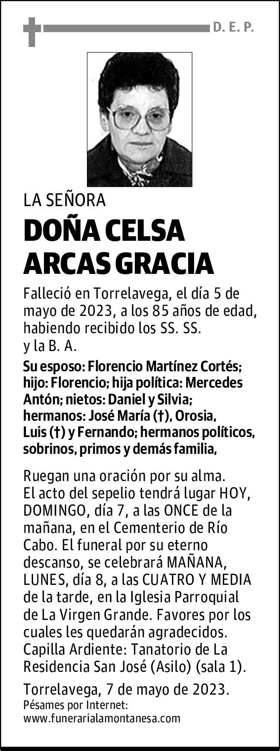 DOÑA CELSA ARCAS GRACIA