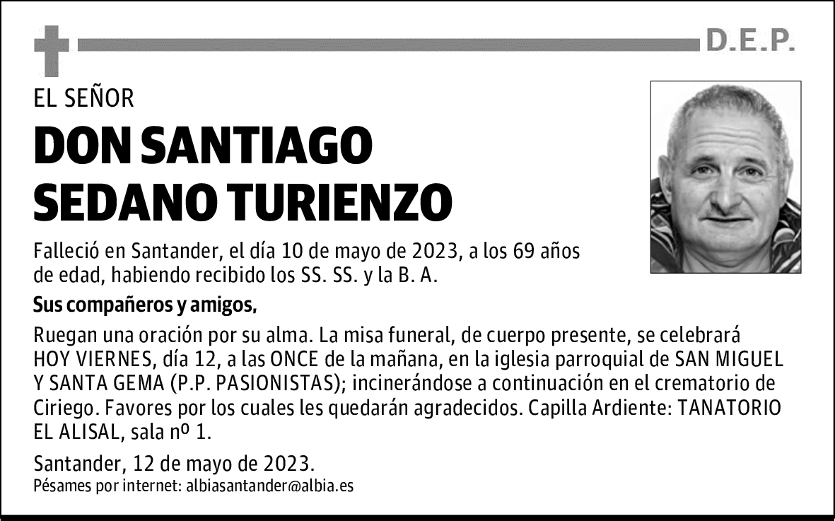 DON SANTIAGO SEDANO TURIENZO