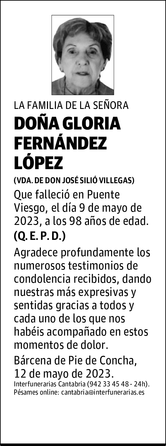 DOÑA GLORIA FERNÁNDEZ LÓPEZ