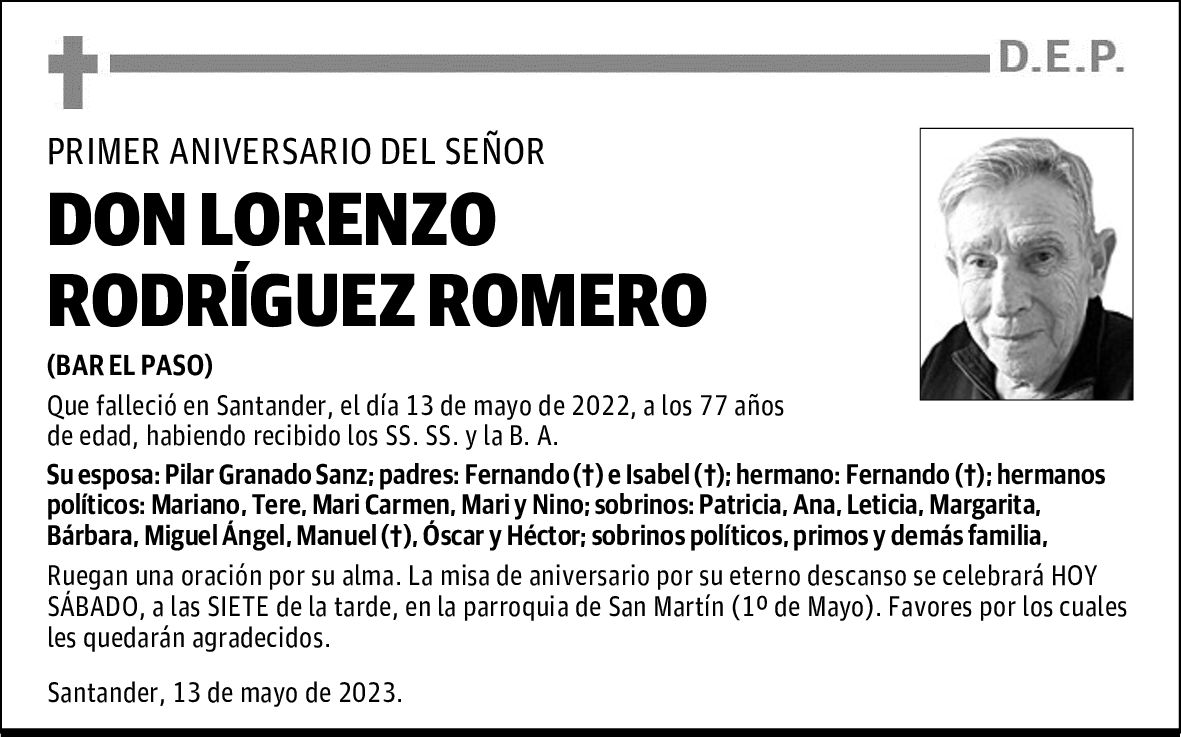 DON LORENZO RODRÍGUEZ ROMERO