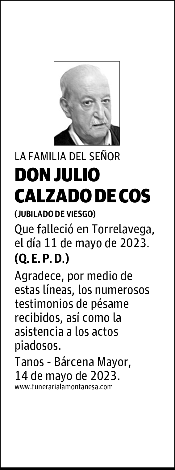 DON JULIO CALZADO DE COS