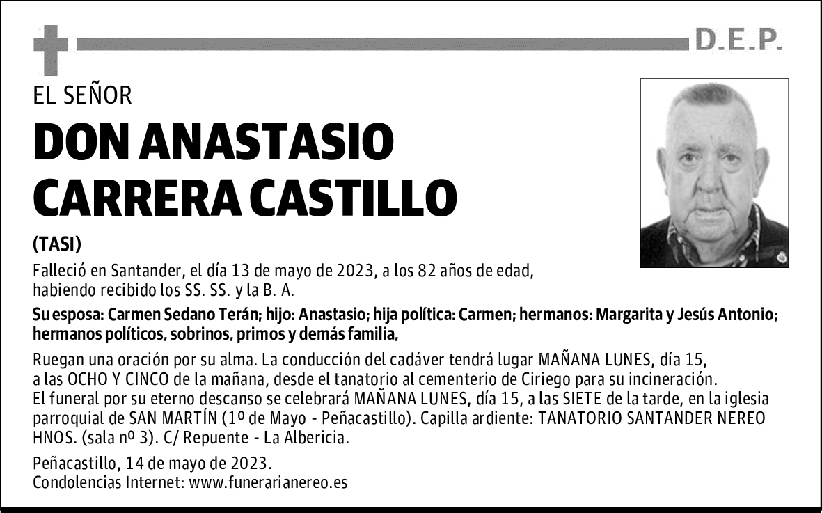 DON ANASTASIO CARRERA CASTILLO