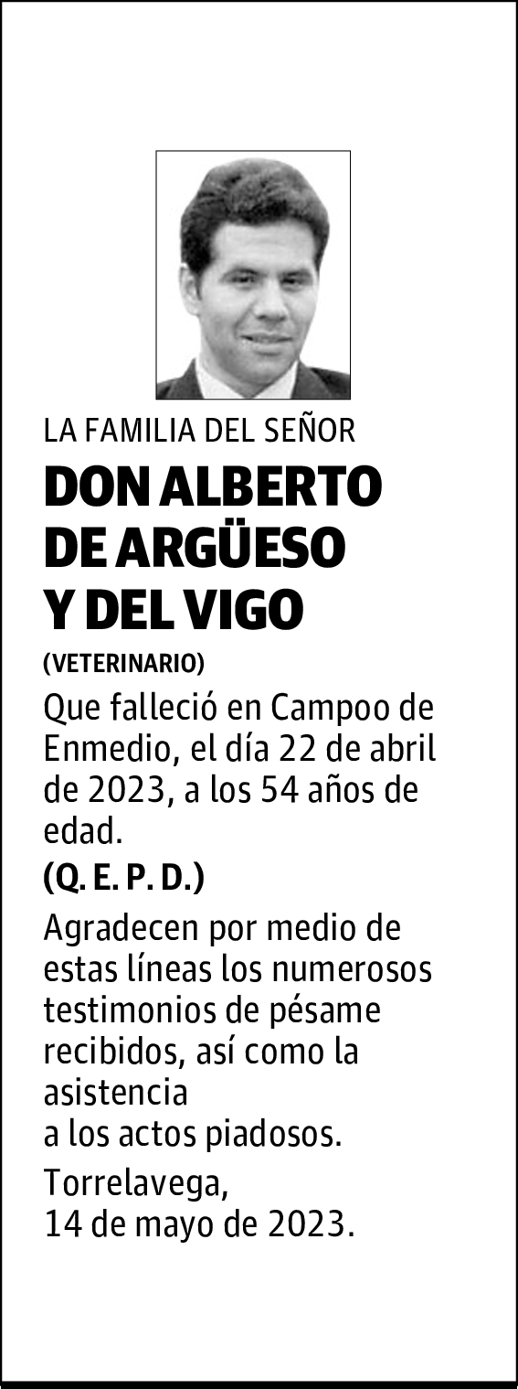 DON ALBERTO DE ARGÜESO Y DEL VIGO