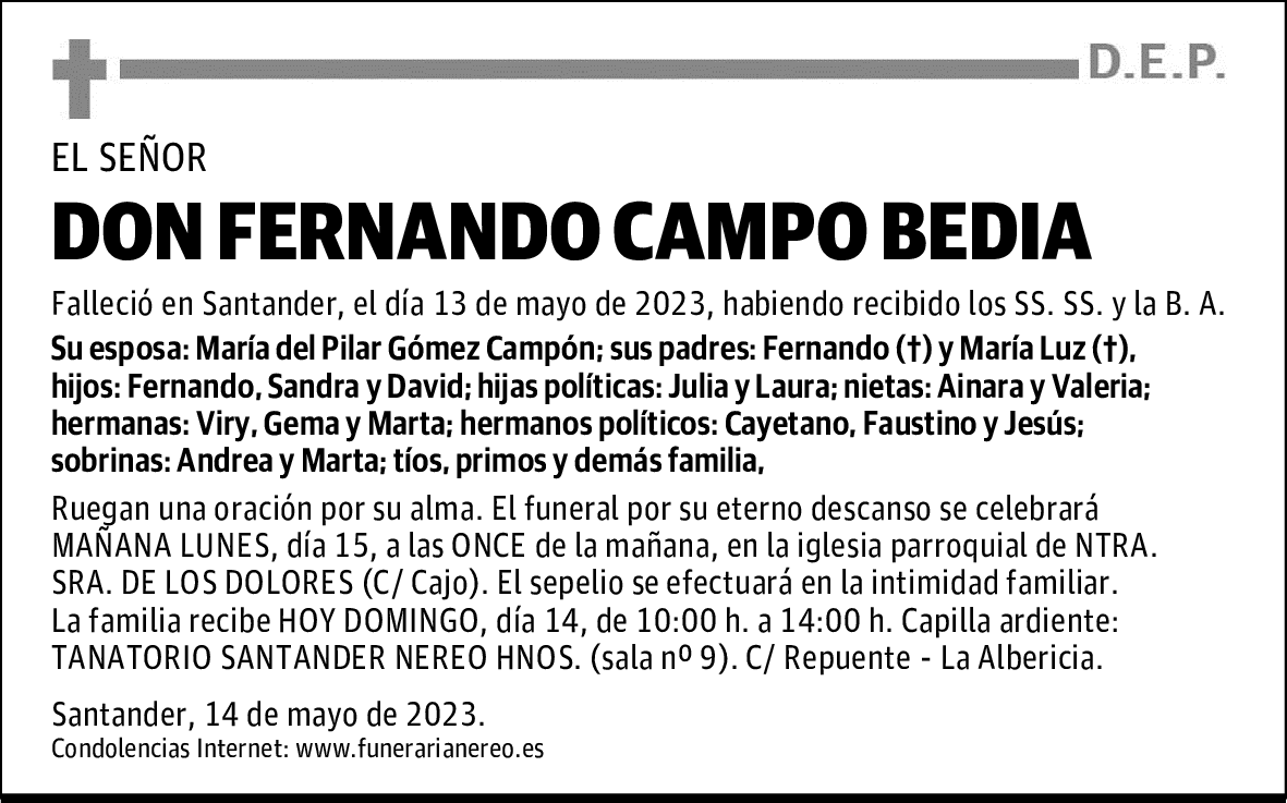 DON FERNANDO CAMPO BEDIA