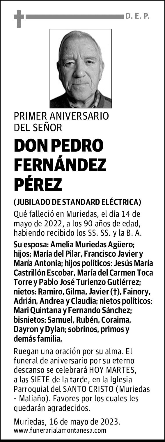 DON PEDRO FERNÁNDEZ PÉREZ