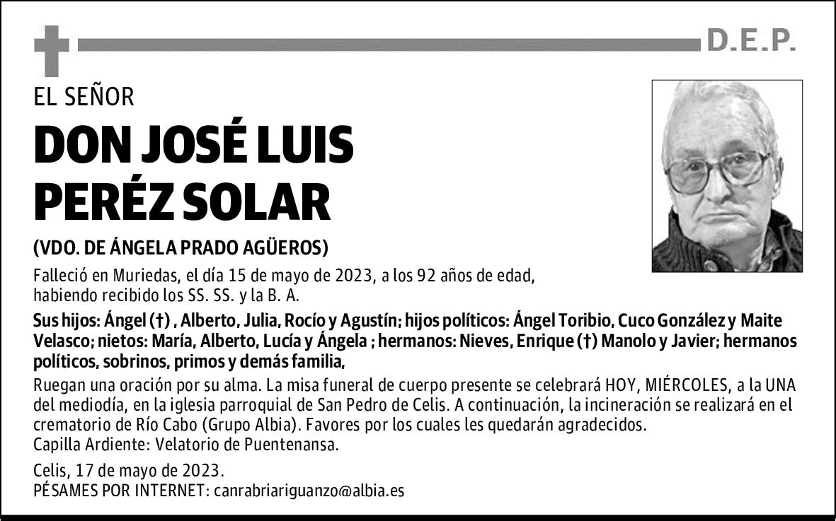 DON JOSÉ LUIS PÉREZ SOLAR