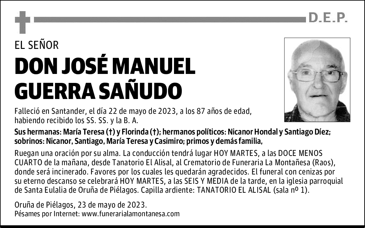 DON JOSÉ MANUEL GUERRA SAÑUDO