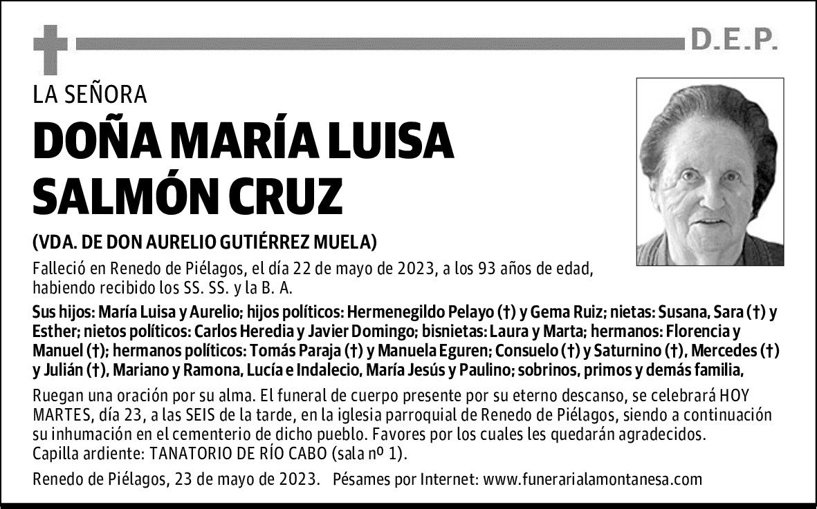 DOÑA MARÍA LUISA SALMÓN CRUZ