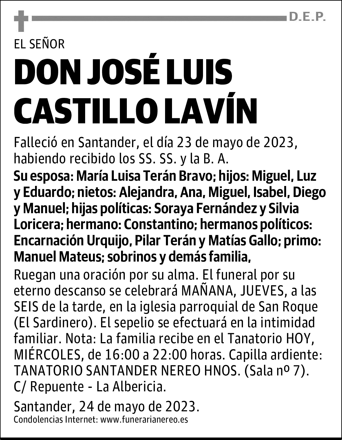 DON JOSÉ LUIS CASTILLO LAVÍN