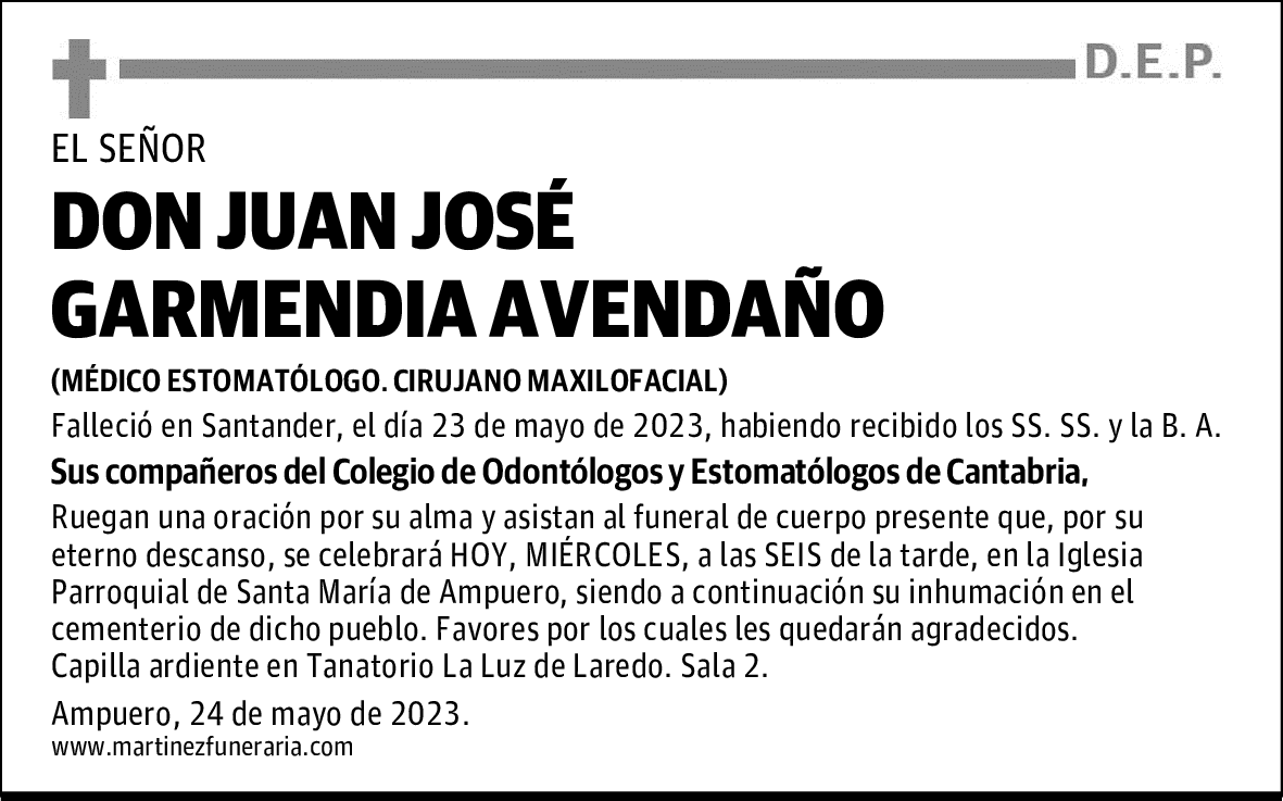 DON JUAN JOSÉ GARMENDIA AVENDAÑO