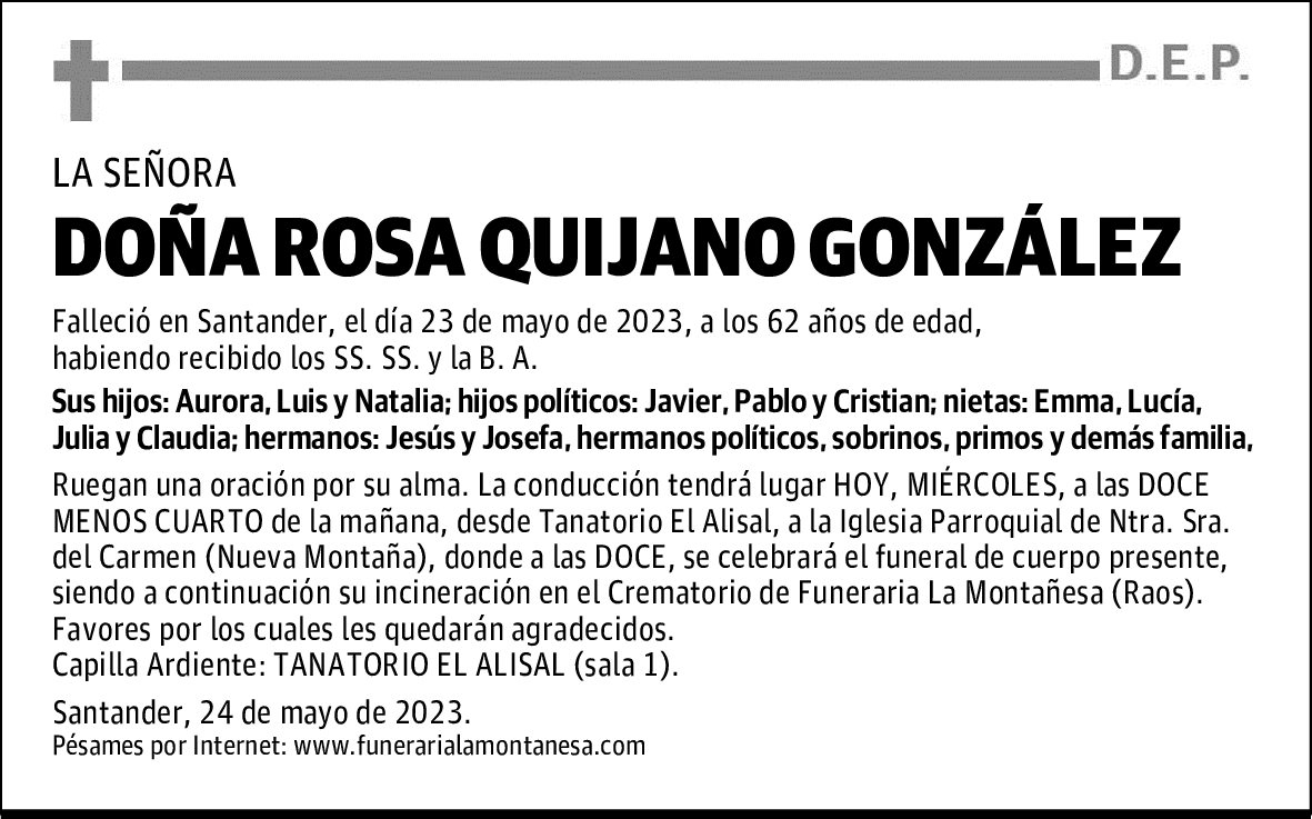 DOÑA ROSA QUIJANO GONZÁLEZ