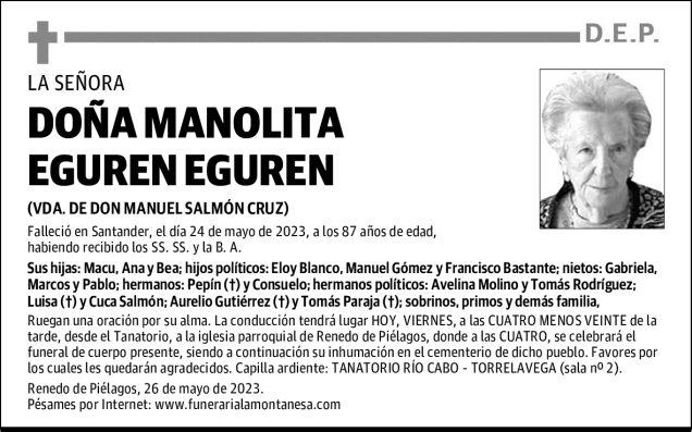 DOÑA MANOLITA EGUREN EGUREN