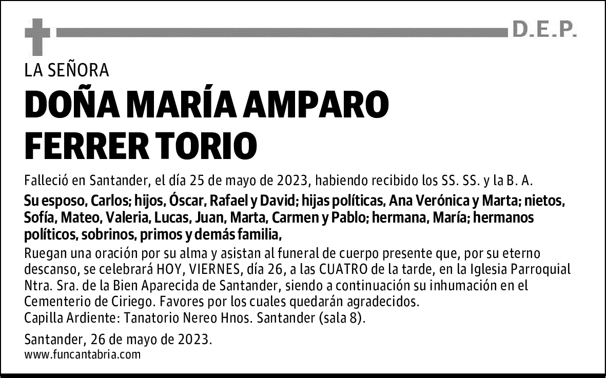 DOÑA MARÍA AMPARO FERRER TORIO