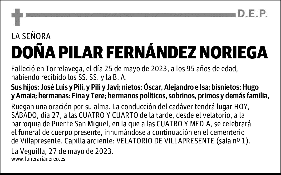 DOÑA PILAR FERNÁNDEZ NORIEGA