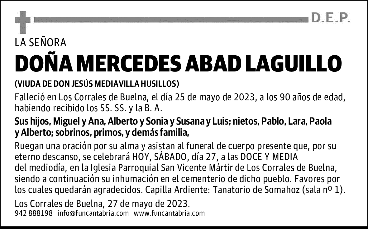 DOÑA MERCEDES ABAD LAGUILLO
