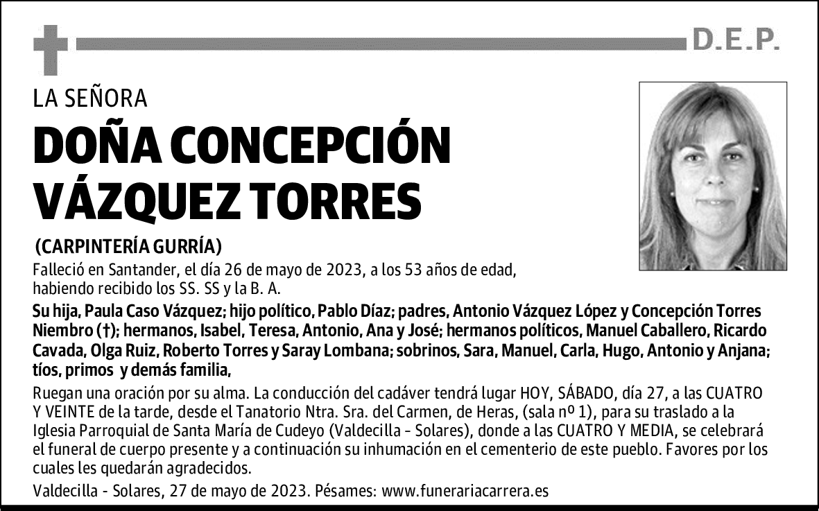 DOÑA CONCEPCIÓN VÁZQUEZ TORRES