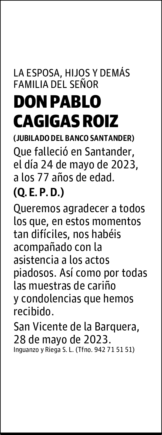 DON PABLO CAGIGAS ROIZ