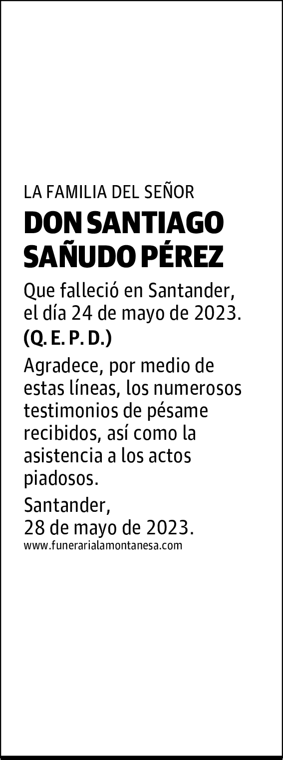 DON SANTIAGO SAÑUDO PÉREZ