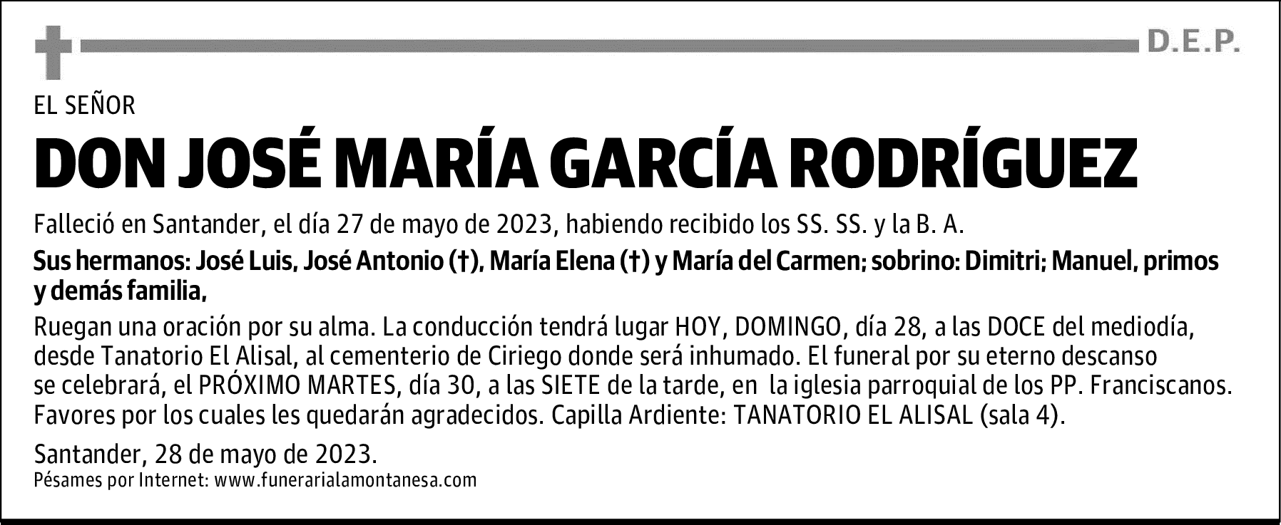 DON JOSÉ MARÍA GARCÍA RODRÍGUEZ