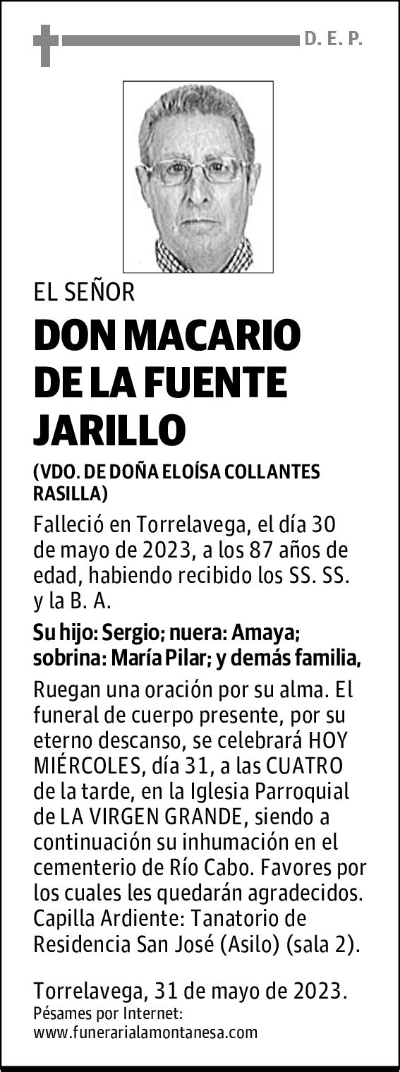 DON MACARIO DE LA FUENTE JARILLO