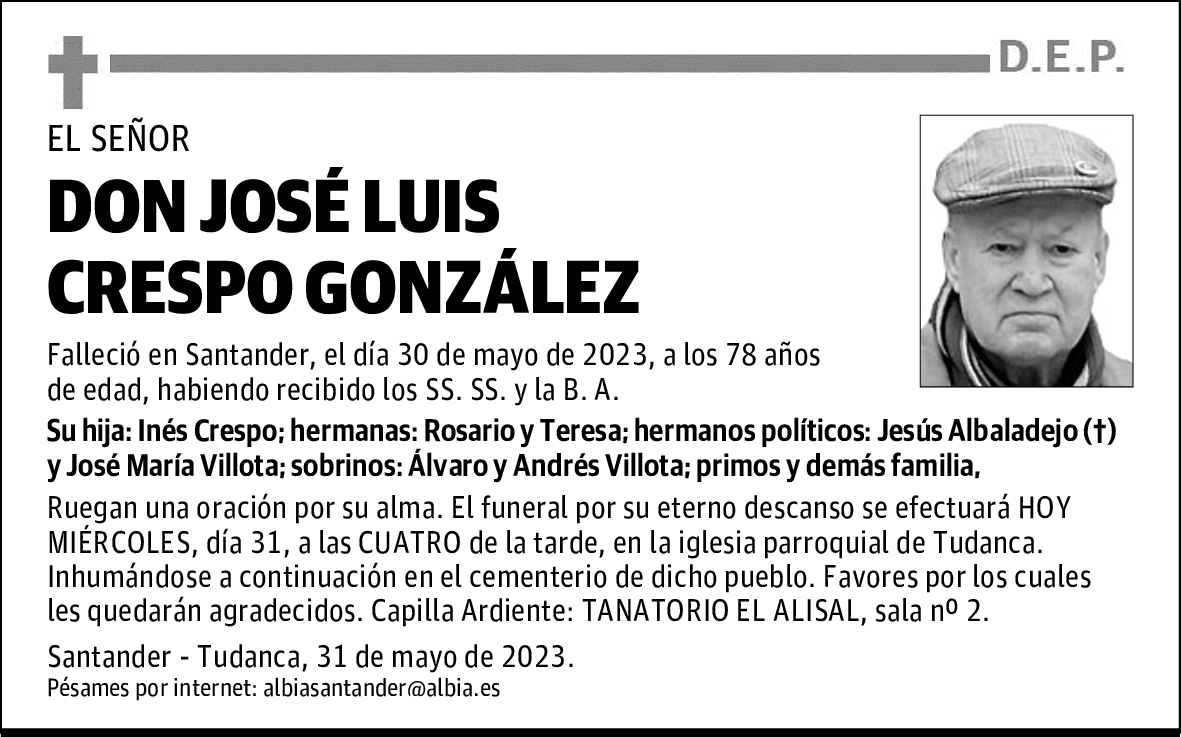 DON JOSÉ LUIS CRESPO GONZÁLEZ