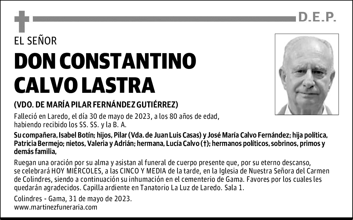 DON CONSTANTINO CALVO LASTRA