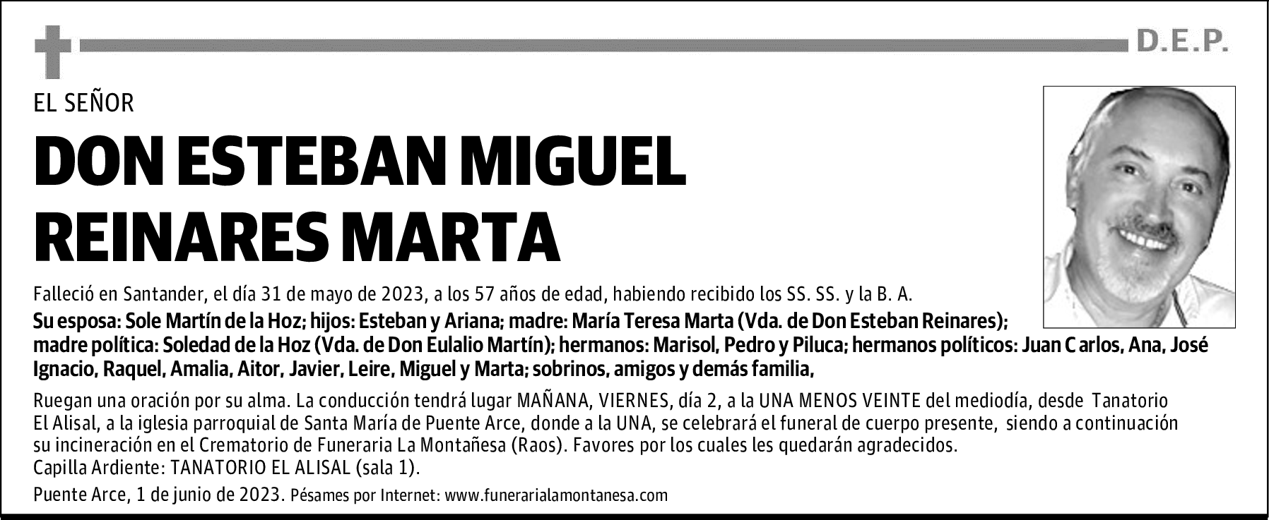 DON ESTEBAN MIGUEL REINARES MARTA