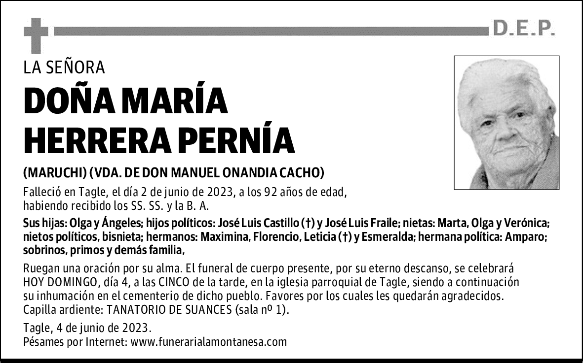 DOÑA MARÍA HERRERA PERNÍA