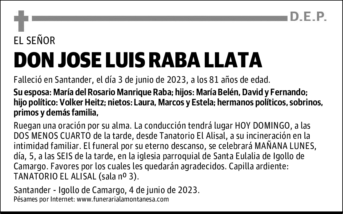 DON JOSE LUIS RABA LLATA