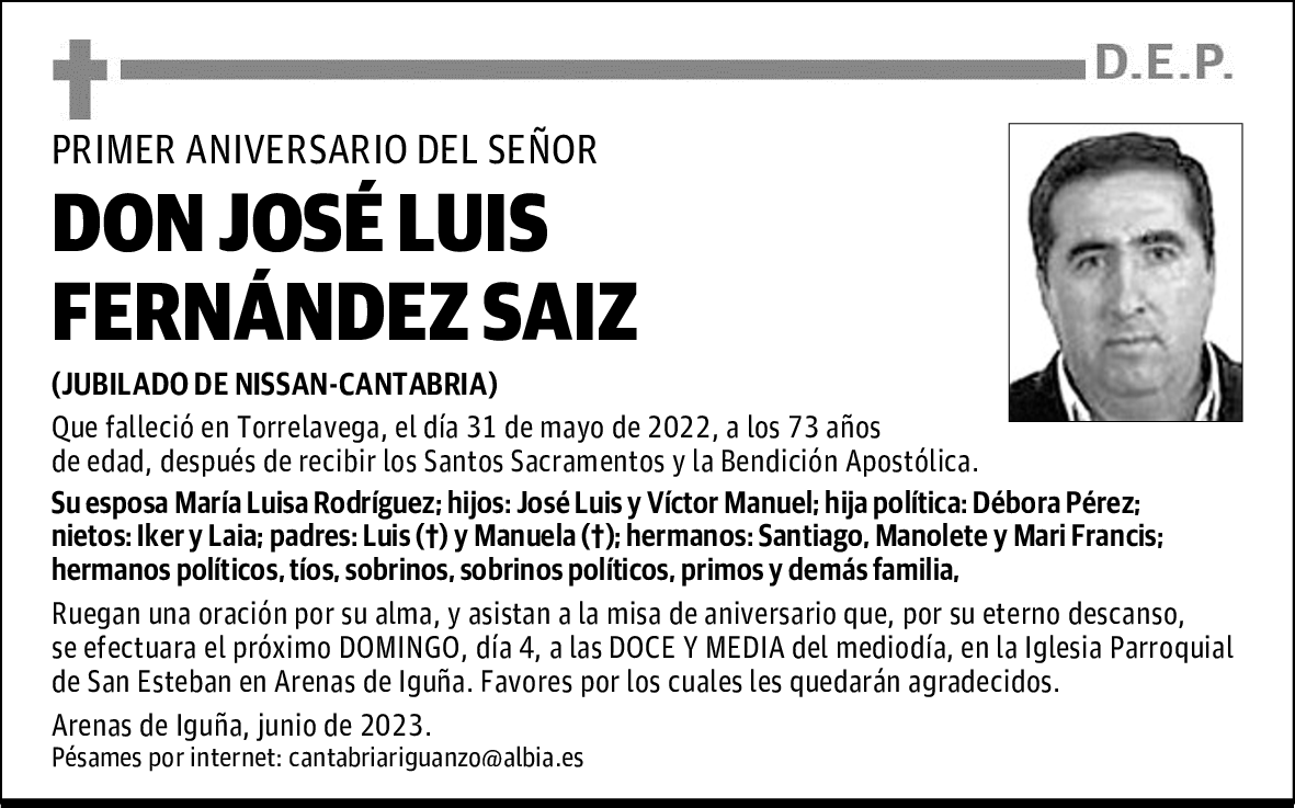 DON JOSÉ LUIS FERNÁNDEZ SAIZ