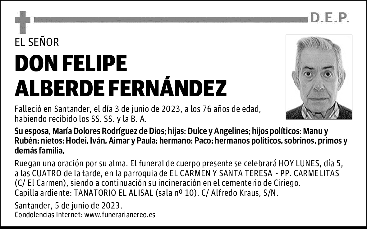 DON FELIPE ALBERDE FERNÁNDEZ