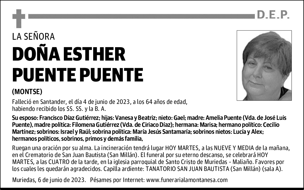 DOÑA ESTHER PUENTE PUENTE